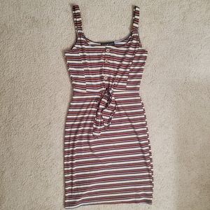 Striped Bodycon Mini Dress (Large)